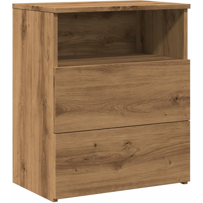 Mesita de noche madera de ingeniería roble artisan 50x32x60 cm - comfortxl