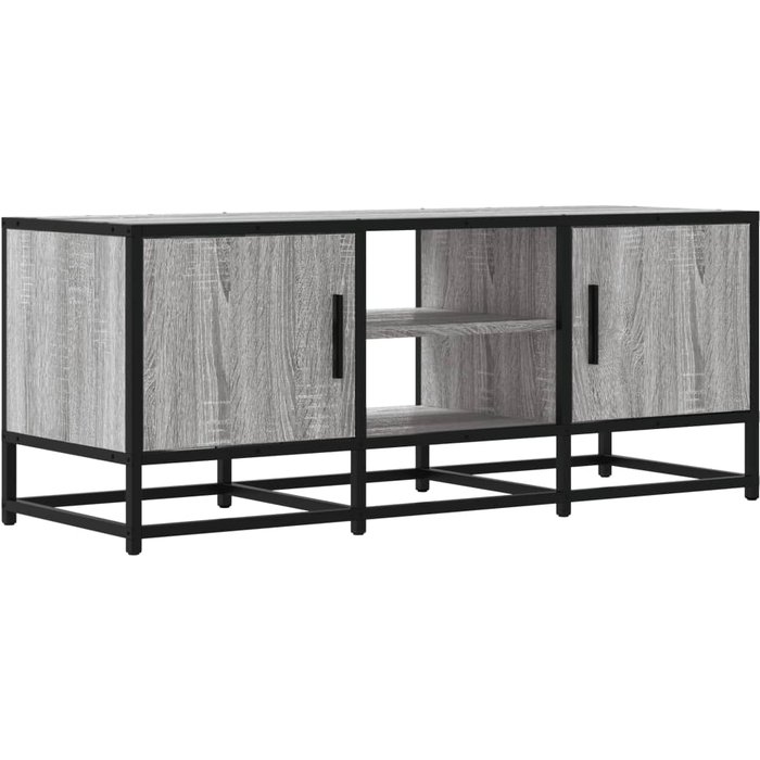 Mueble tv sonoma de metal gris y madera compuesta 100x35x41 cm - comfortxl