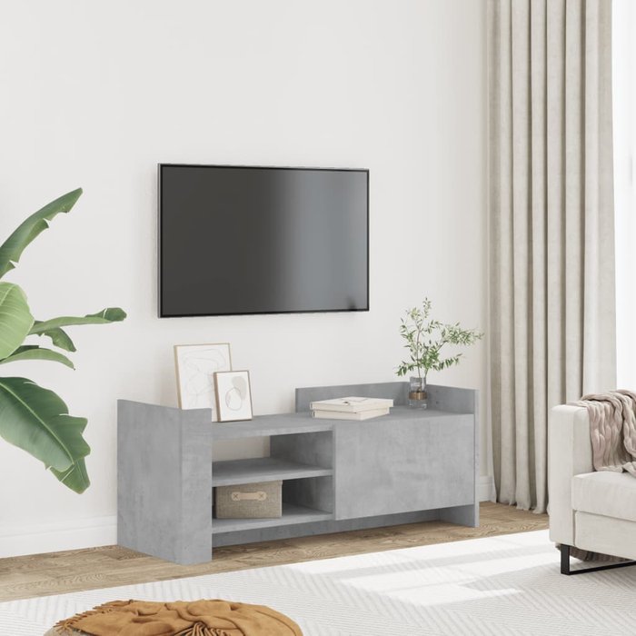 Vidaxl mueble para tv contrachapada gris hormigón 100x35x40 cm