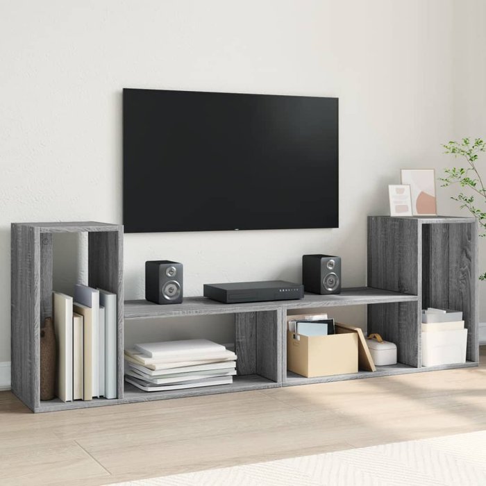 Vidaxl muebles de tv 2 uds madera ingeniería gris sonoma 75x30x50 cm