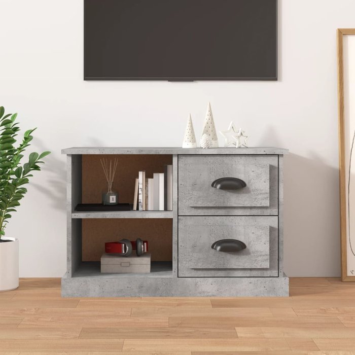 Mueble de tv de madera de ingeniería gris hormigón 73x35,5x47,5 cm