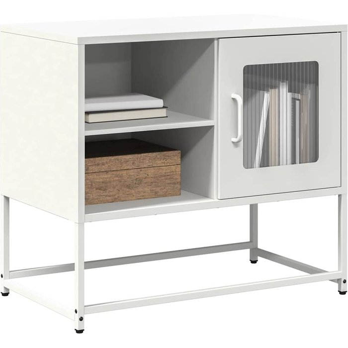 Mueble para tv de acero blanco 68x39x60,5 cm - comfortxl