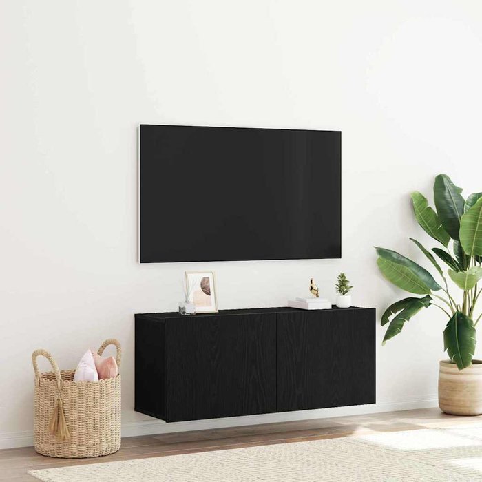 Maison exclusive - conjunto de mueble de tv roble negro 100 x 30 x 41 cm