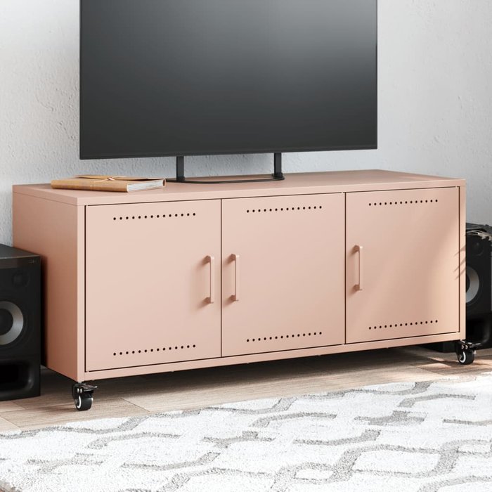 Mueble para tv acero laminado en frío rosa 100,5x39x43,5 cm