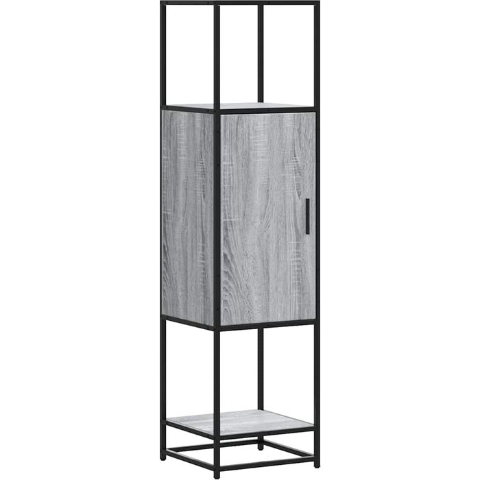 Aparador alto madera ingeniería metal gris sonoma 35,5x35x13 cm - comfortxl