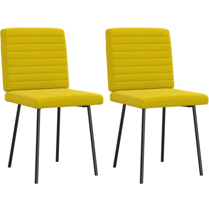 Sillas de comedor 2 unidades terciopelo amarillo
