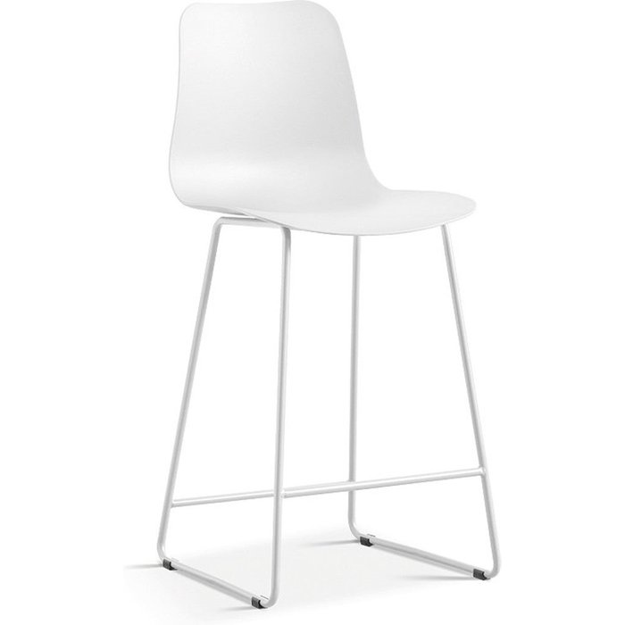 Silla de mostrador mario – pp blanco – diseño contemporáneo h100,5 cm