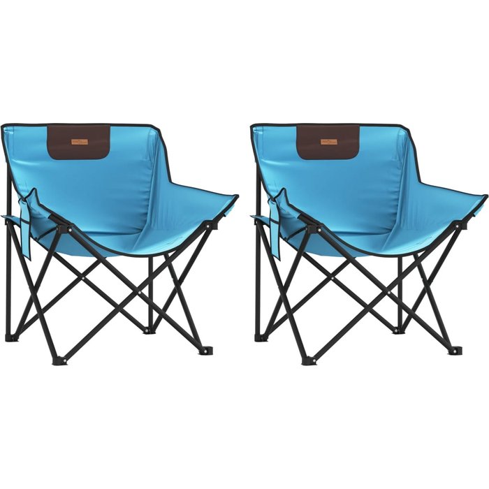 2 uds sillas de camping con bol2 uds sillo plegables azul claro cfw744517