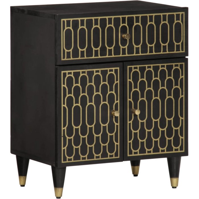 Mesita de noche madera maciza de mango 50x33x60 cm