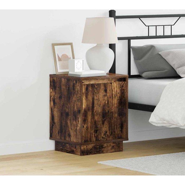 Maison exclusive - armario de noche con 2 pcs roble ahumado 39 x 34.5 x 50 cm