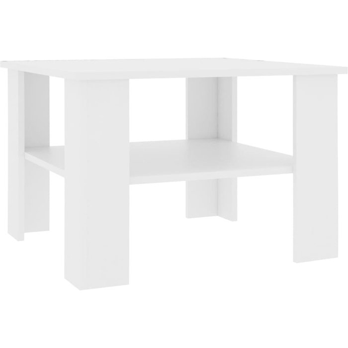 Mesa de centro de contrachapado blanco 60x60x42 cm - comfortxl