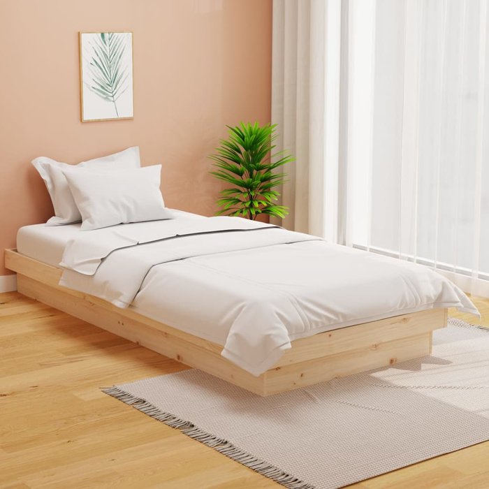 Estructura de cama de madera maciza 90x200 cm