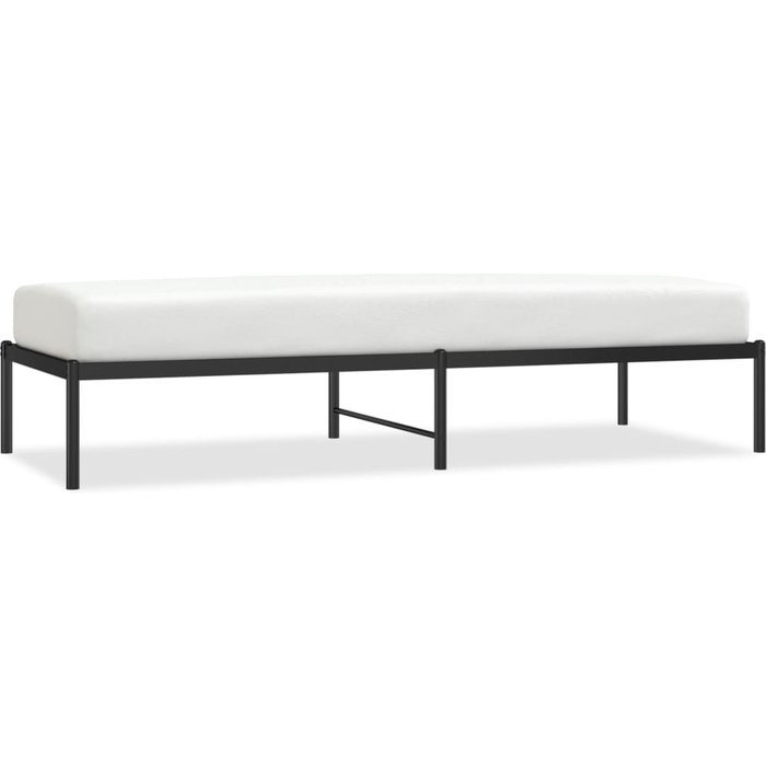 Estructura de cama sin colchón metal negro 75x190 cm — comfortxl