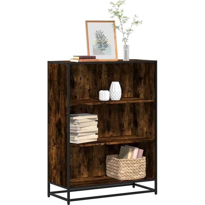 Librería de roble ahumado, 80,5 x 35 x 107,5 cm, madera de ingeniería. - pangivo