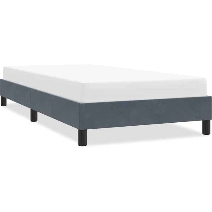 Estructura de cama sin colchón terciopelo gris oscuro 80x210 cm