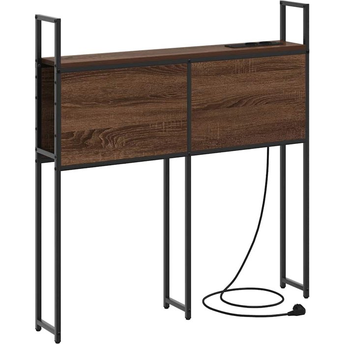 Cabecera de almacenamiento con cabecera marrón roble 100 cm