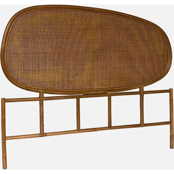 Cabecero de ratán oscuro, samoa, 140x3x120 cm