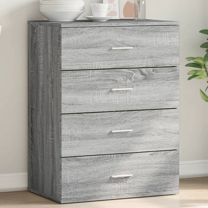Aparador gris sonoma 60x39x80 cm madera contrachapada