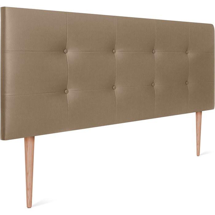 Dhome cabecero de polipiel capitoné 150x115cm con patas camas 150 - marrón claro