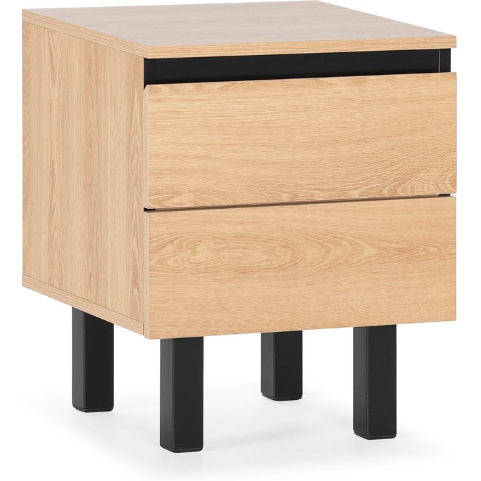 Mesita de noche molina 2 cajones color roble