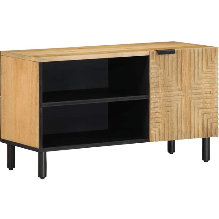 Mueble de tv marrón 80x31,5x46 cm madera maciza de mango