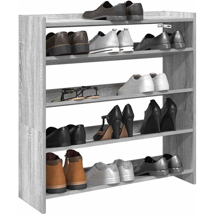 Zapatero sonoma gris 80x25x81 cm madera contrachapada