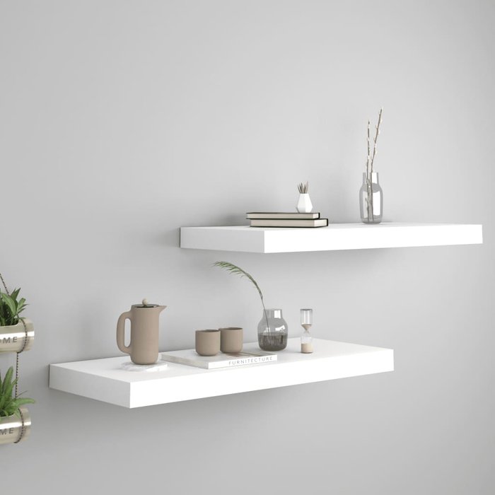 Maison exclusive - estantes flotantes de pared 2 uds mdf blanco 60x23,5x3,8 cm