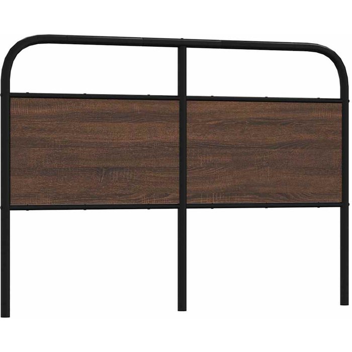 Cabecero de roble marrón 140 cm acero y madera contrachapada