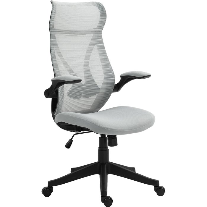 Silla de oficina homcom malla gris claro 66x66x121 cm 921-730v80lg