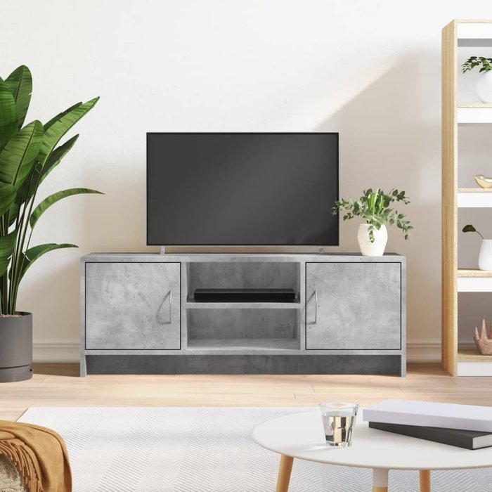 Mueble de tv madera de ingeniería gris hormigón 102x30x37,5 cm - comfortxl