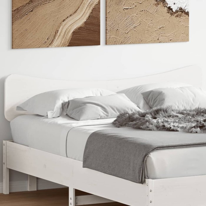 Cabecero blanco 160 cm madera maciza de pino