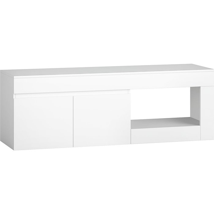 Mueble de tv homcom melamina de madera blanco 140x40x48 cm 83b-142v00wt