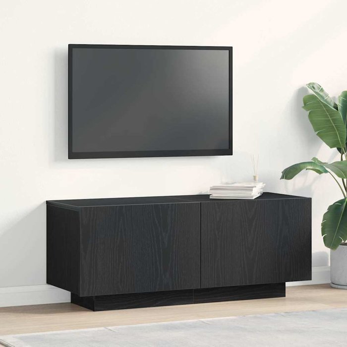 Gabinete de tv negro 100 x 35 x 40 cm madera contrachapada