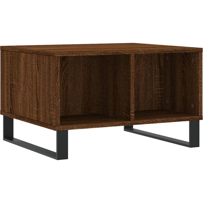 Mesa de centro madera contrachapada marrón roble 60x50x36,5 cm - comfortxl