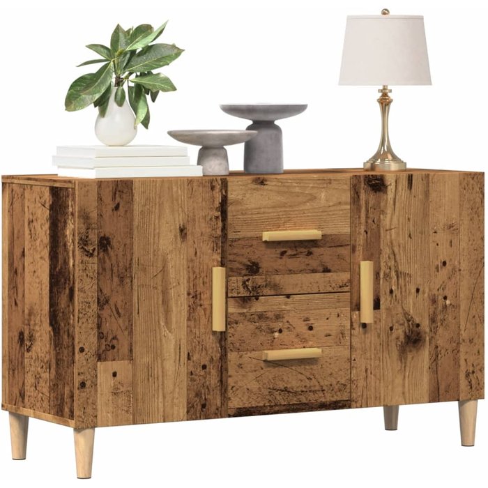 Aparador de madera reciclada, 100x36x60 cm, madera de ingeniería.