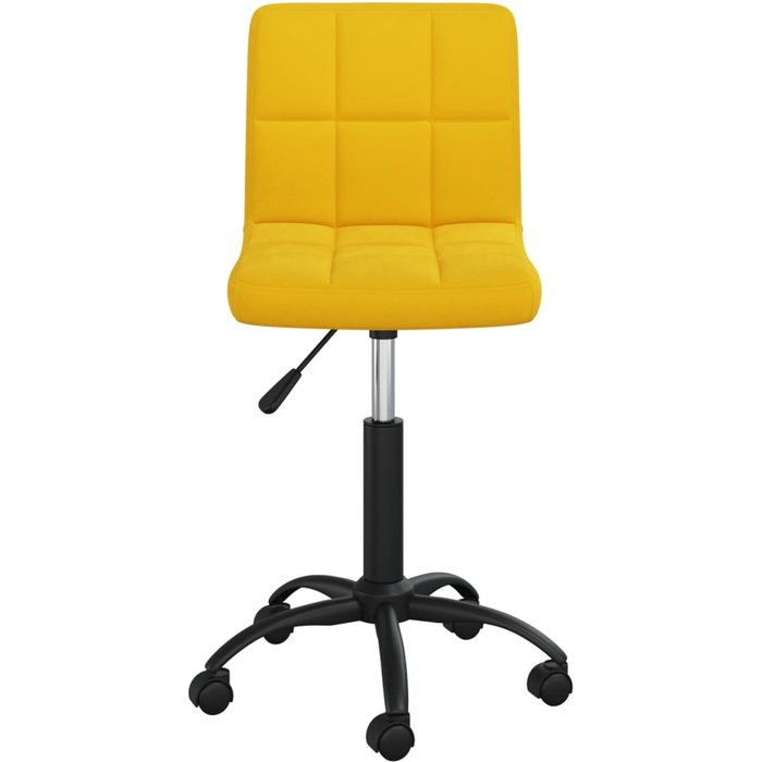 Silla de comedor giratoria de terciopelo amarillo mostaza