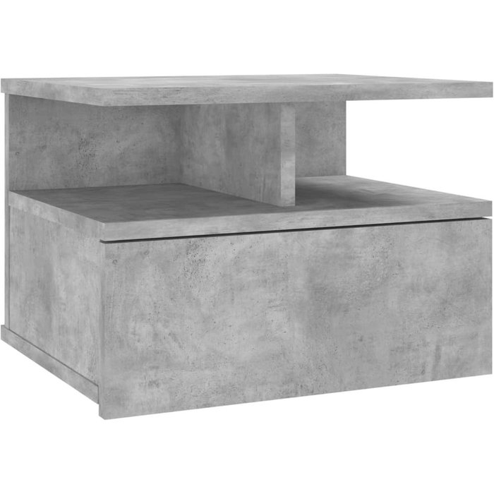 Mesita de noche flotante madera gris hormigón 40x31x27 cm - comfortxl