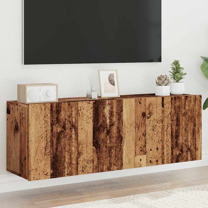 Maison exclusive - muebles para tv de pared 2 uds madera envejecida 60x30x41 cm