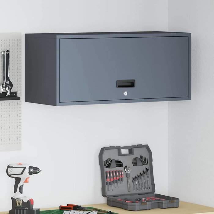 Armario de pared para el garaje antracita 80 x 33 x 35 cm vidaxl