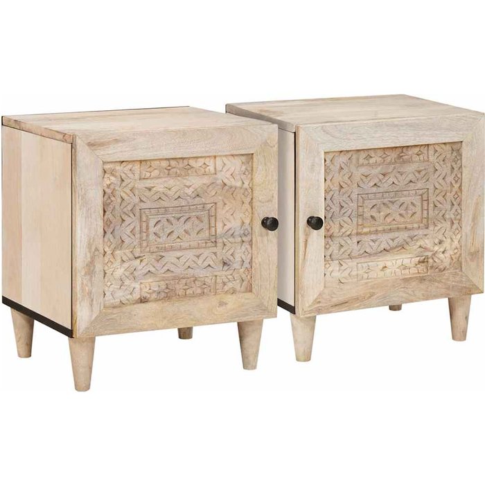 Vidaxl mesa de noche 2 pcs beige 40 x 33 x 46 cm
