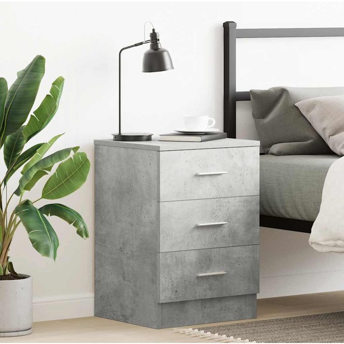 Maison exclusive - mesita de noche de aglomerado gris hormigón 38x35x56 cm