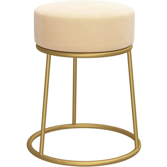 Hocker redondo terciopelo albaricoque