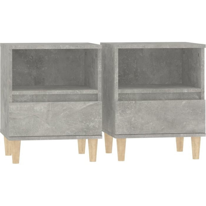 Mesitas de noche 2 unidades gris hormigón 40x35x50 cm - comfortxl