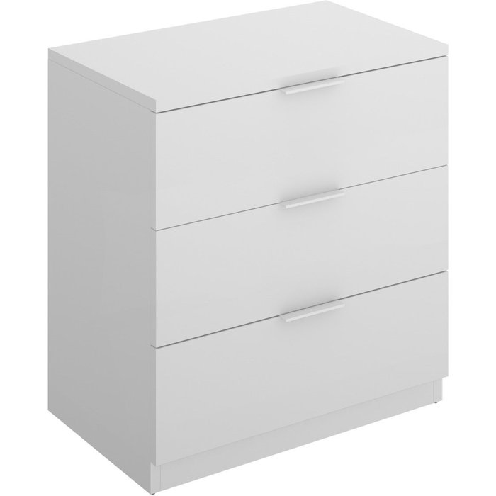 Mesita de noche 3 cajones turín blanco - mesa de almacenaje 58x50x34 cm