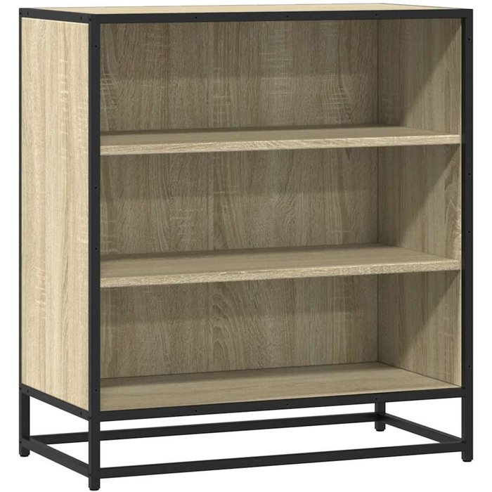 Aparador madera ingeniería y metal roble sonoma 68x35x76 cm - comfortxl