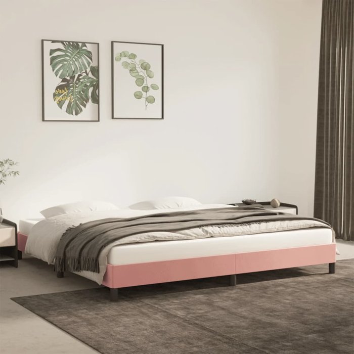 Maison exclusive - estructura cama sin colchón terciopelo rosa 200x200 cm