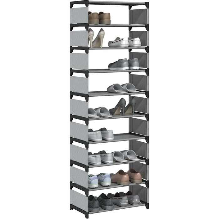 Maison exclusive - zapatero 10 niveles gris 54x28x158 cm tejido no tejido