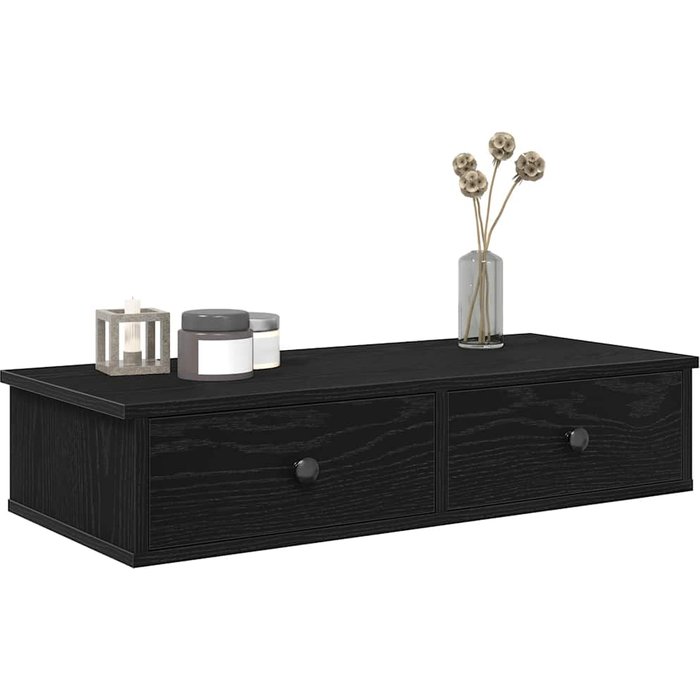 Maison exclusive - estante de pared con cajones de madera contrachapada negro