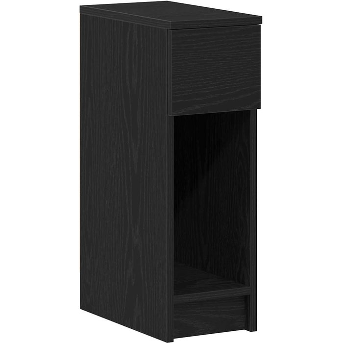 Mesilla de noche,mesilla de noche con cajón roble negro 20x36x60 cm cfw858095