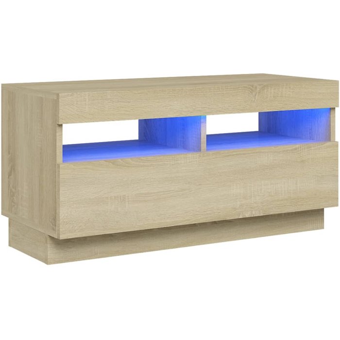 Mueble tv con luces led roble sonoma 80x35x40 cm